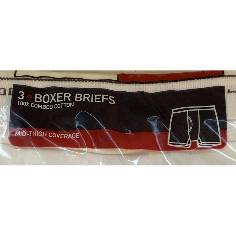 Jockey Classic 3 Pack Boxer Briefs Mid Thigh Coverage 100% Combed Cotton Medium